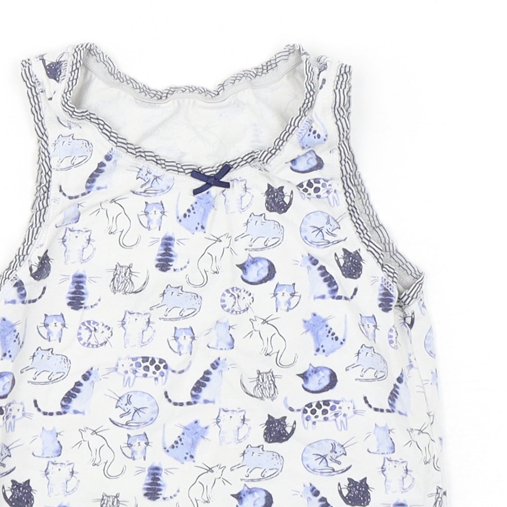 NEXT Girls Multicoloured Spotted Cotton Basic Tank Size 5-6 Years Round Neck Pullover