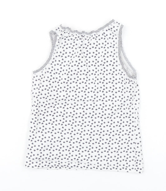 NEXT Girls Multicoloured Floral Cotton Basic Tank Size 5-6 Years Round Neck Pullover
