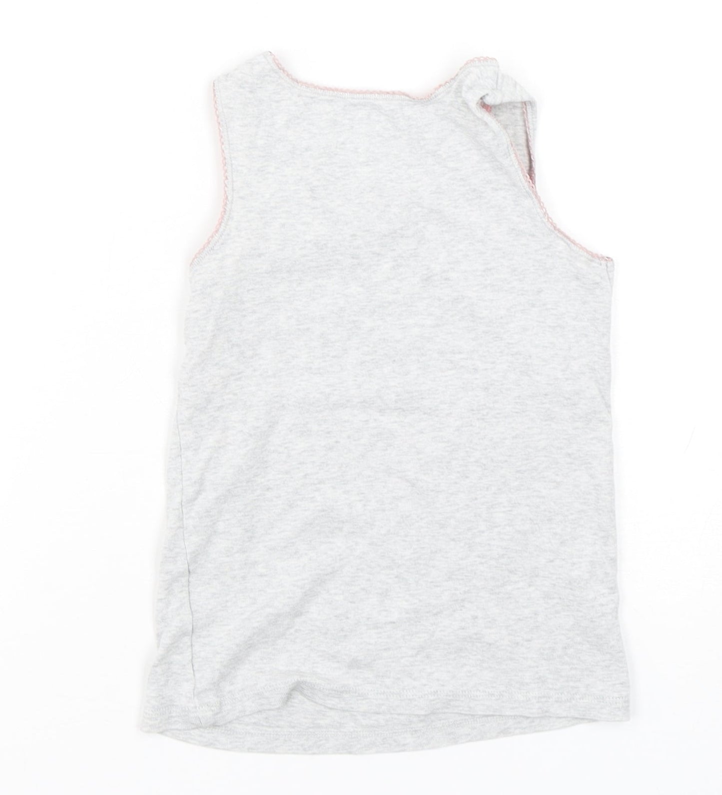 Marks and Spencer Girls Grey  Cotton Basic Tank Size 5-6 Years Round Neck Pullover
