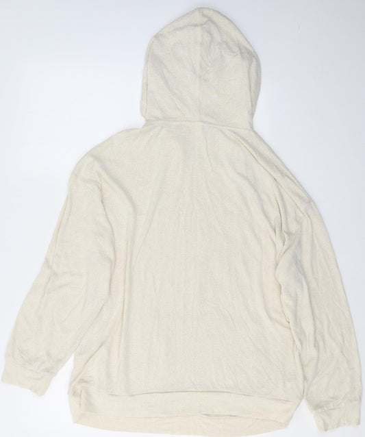 Lindex Womens Ivory  Viscose Pullover Hoodie Size XL