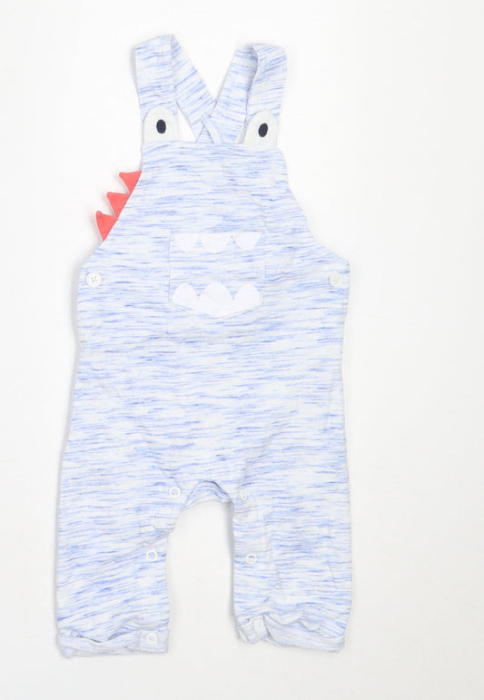 Matalan Boys Blue  Cotton Dungaree One-Piece Size 3-6 Months