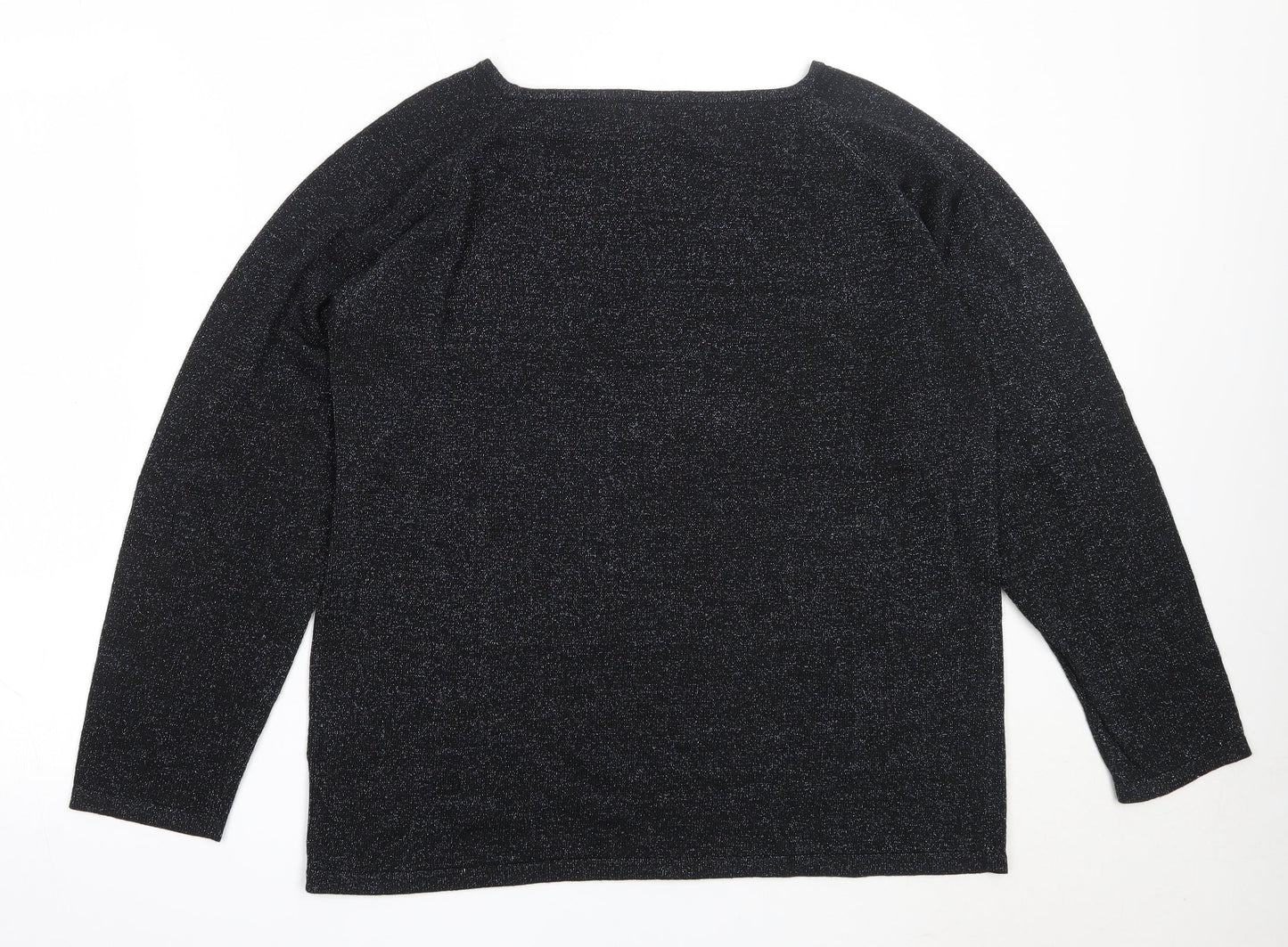 Bonmarché Womens Black Round Neck  Viscose Pullover Jumper Size L