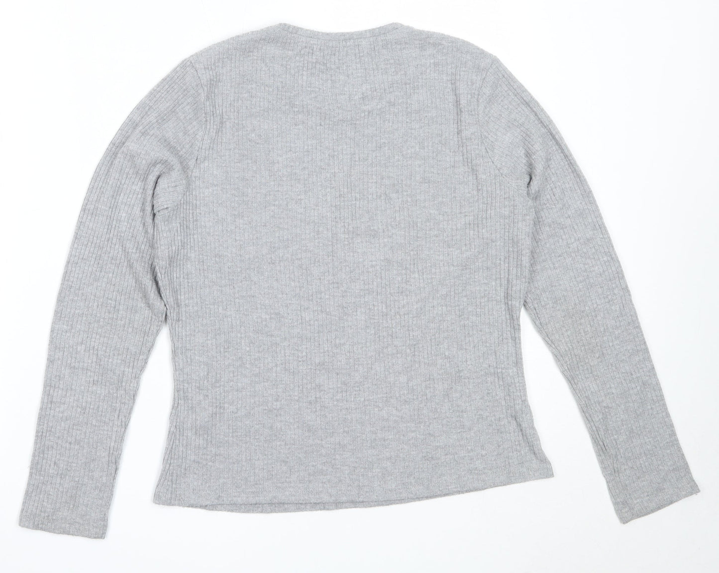Pep&Co Womens Grey Round Neck  Polyester Pullover Jumper Size 14