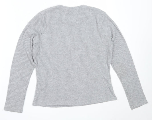 Pep&Co Womens Grey Round Neck  Polyester Pullover Jumper Size 14
