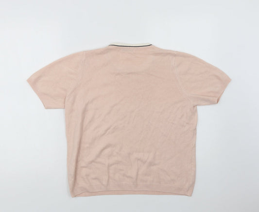 Marks and Spencer Womens Pink Crew Neck  Acrylic Pullover Jumper Size 14
