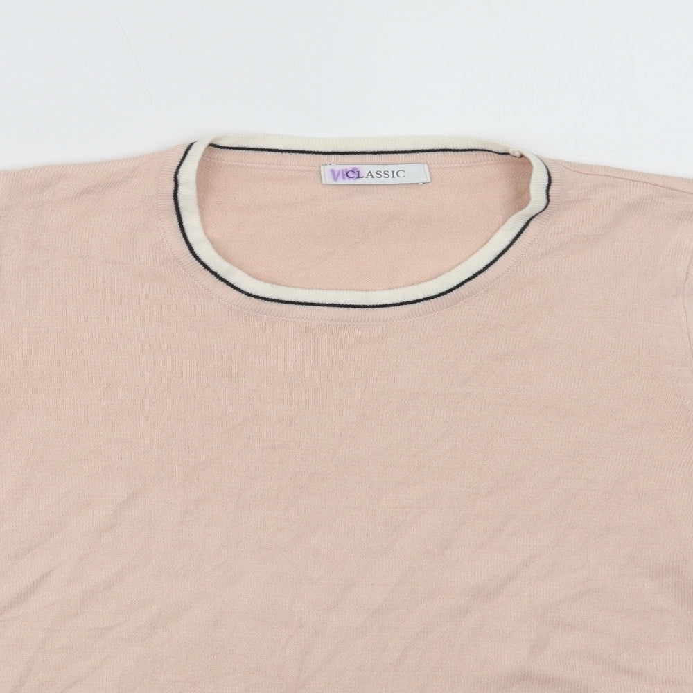 Marks and Spencer Womens Pink Crew Neck  Acrylic Pullover Jumper Size 14