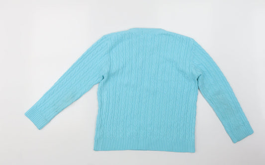 Preworn Womens Blue Crew Neck  Acrylic Pullover Jumper Size M