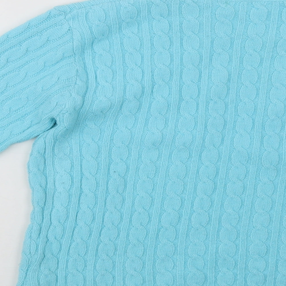 Preworn Womens Blue Crew Neck  Acrylic Pullover Jumper Size M