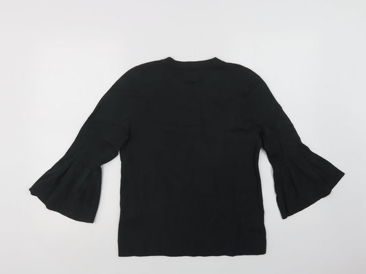 H&M Womens Green Crew Neck  Viscose Pullover Jumper Size M