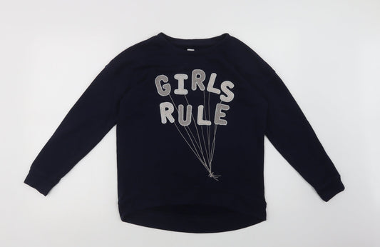 Gap Girls Blue  Cotton Pullover Sweatshirt Size 12 Years   - Girls Rule