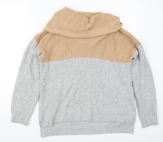 Yes Lola Womens Beige Roll Neck  Cotton Pullover Jumper Size S   - Grey