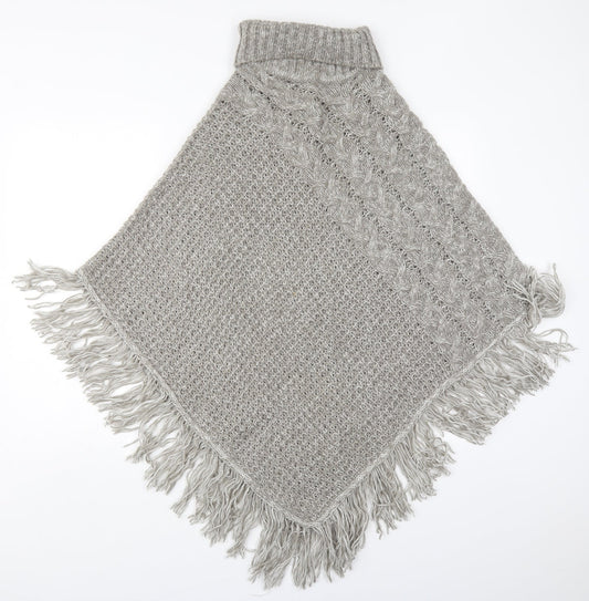 Love Knitwear Womens Grey   Jacket Poncho Size S