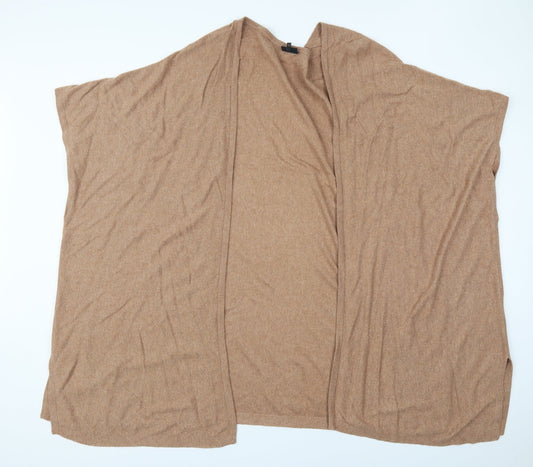 NEXT Womens Brown V-Neck  Viscose Full Zip Jumper Size S