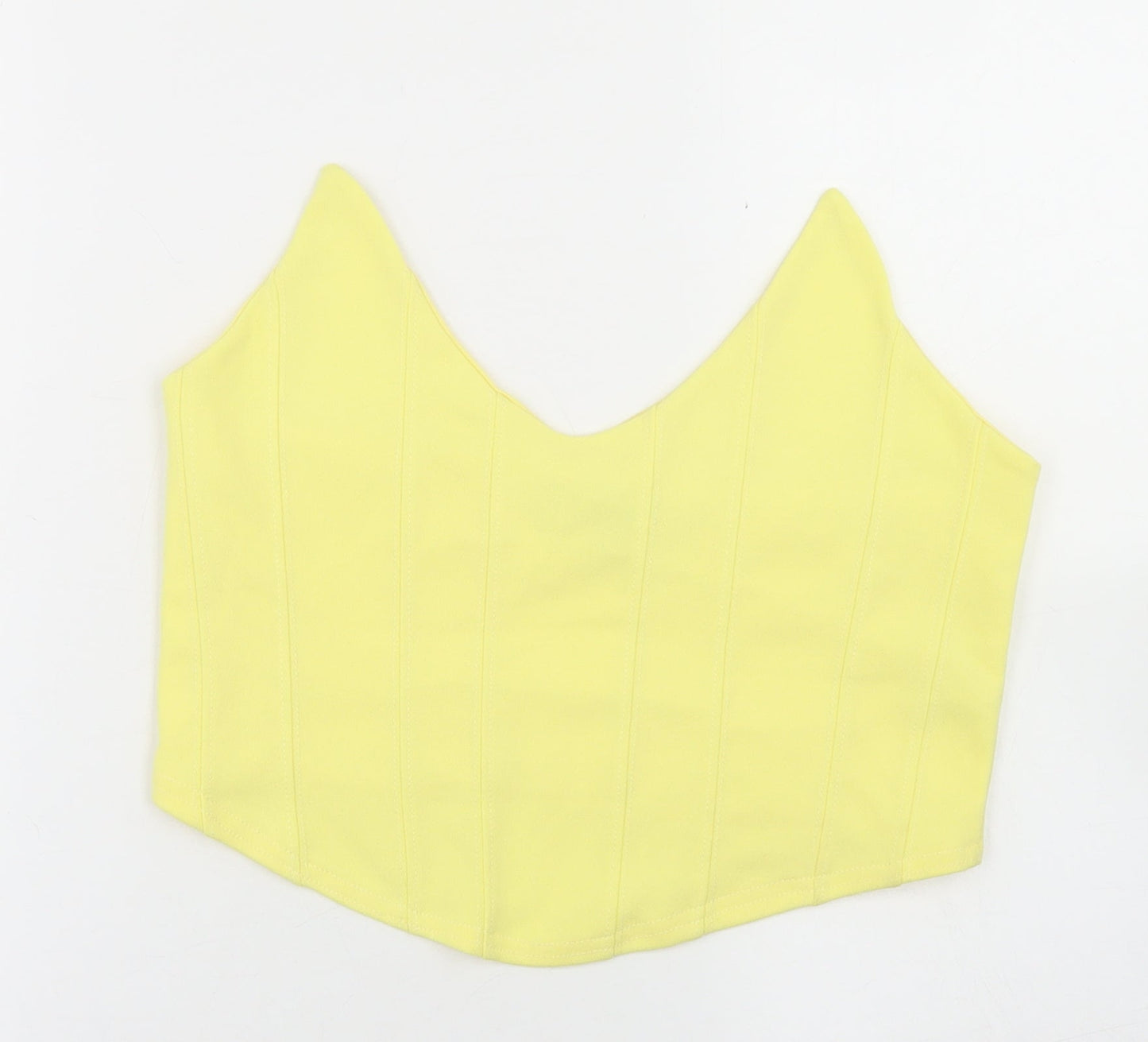 Missguided Womens Yellow  Polyester Cropped Tank Size 14 Sweetheart - Bandeau