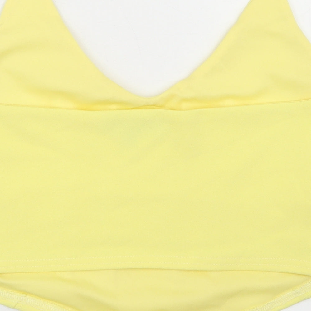 Missguided Womens Yellow  Polyester Cropped Tank Size 14 Sweetheart - Bandeau
