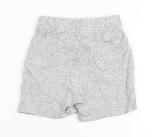 Gap Baby Grey  100% Cotton Cropped Trousers Size 6-9 Months  Drawstring - Bear