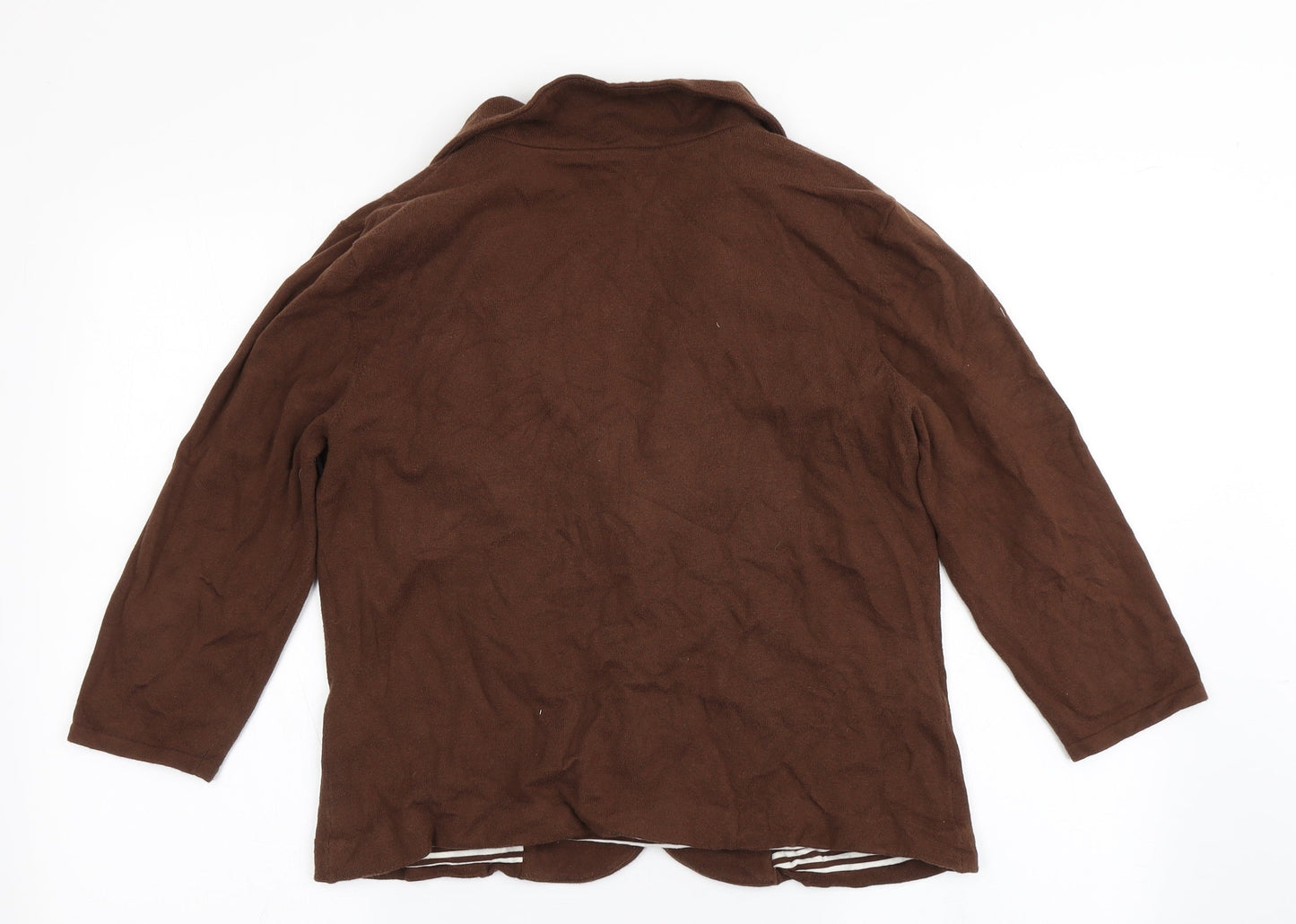 Monsoon Womens Brown  Cotton Jacket Blazer Size 16