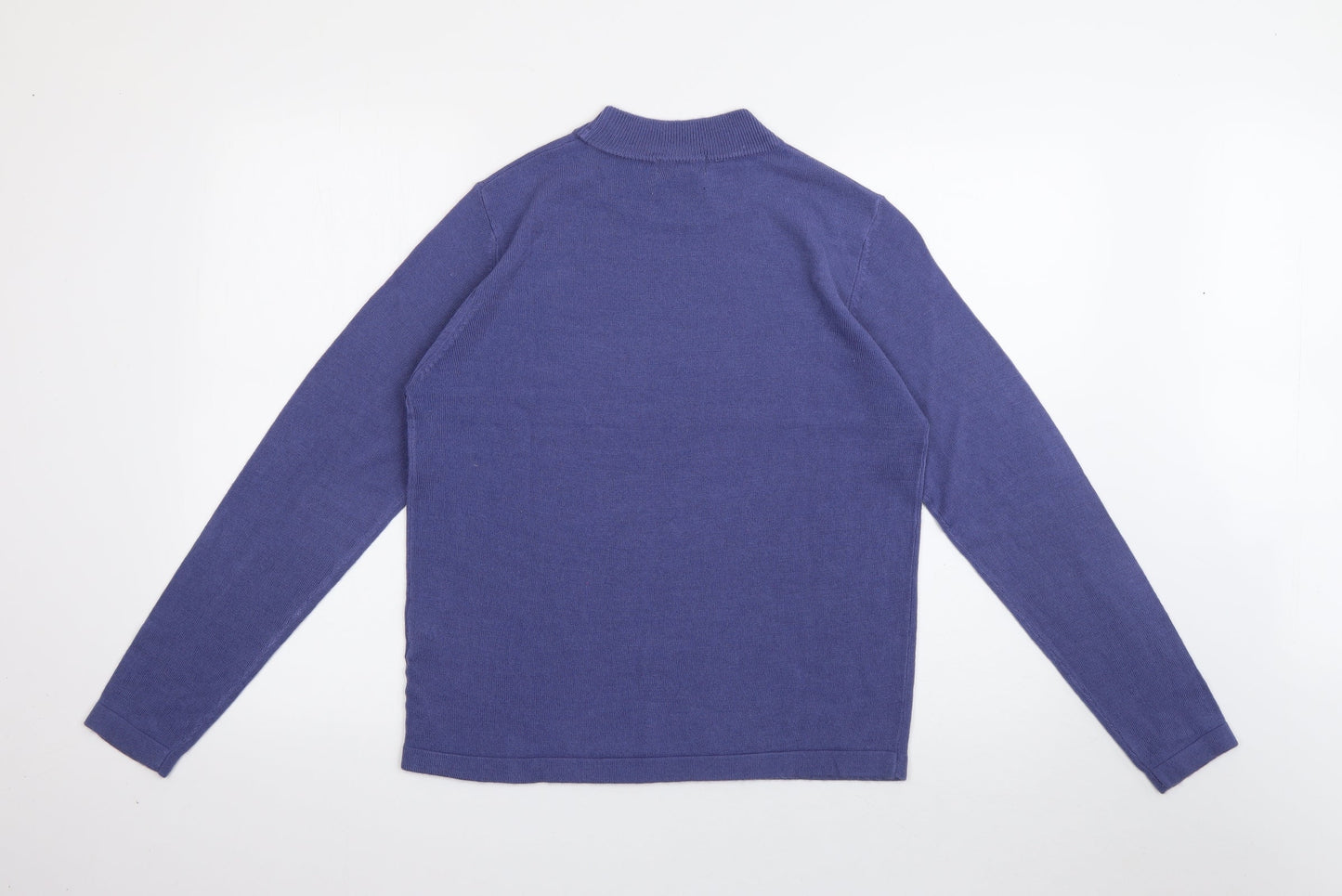 Sarah Hamilton Womens Blue  Acrylic Jersey T-Shirt Size M High Neck