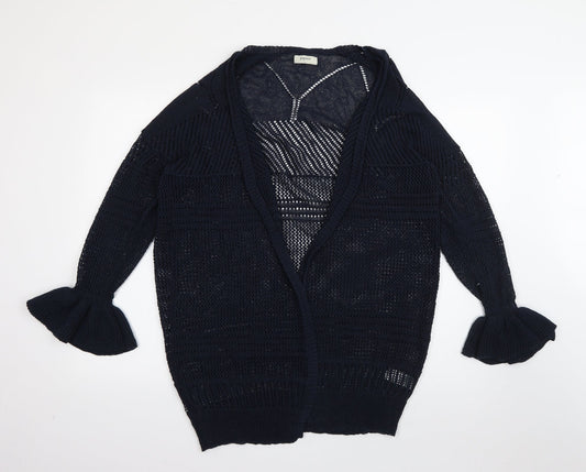 Papaya Womens Blue V-Neck  Acrylic Cardigan Jumper Size L