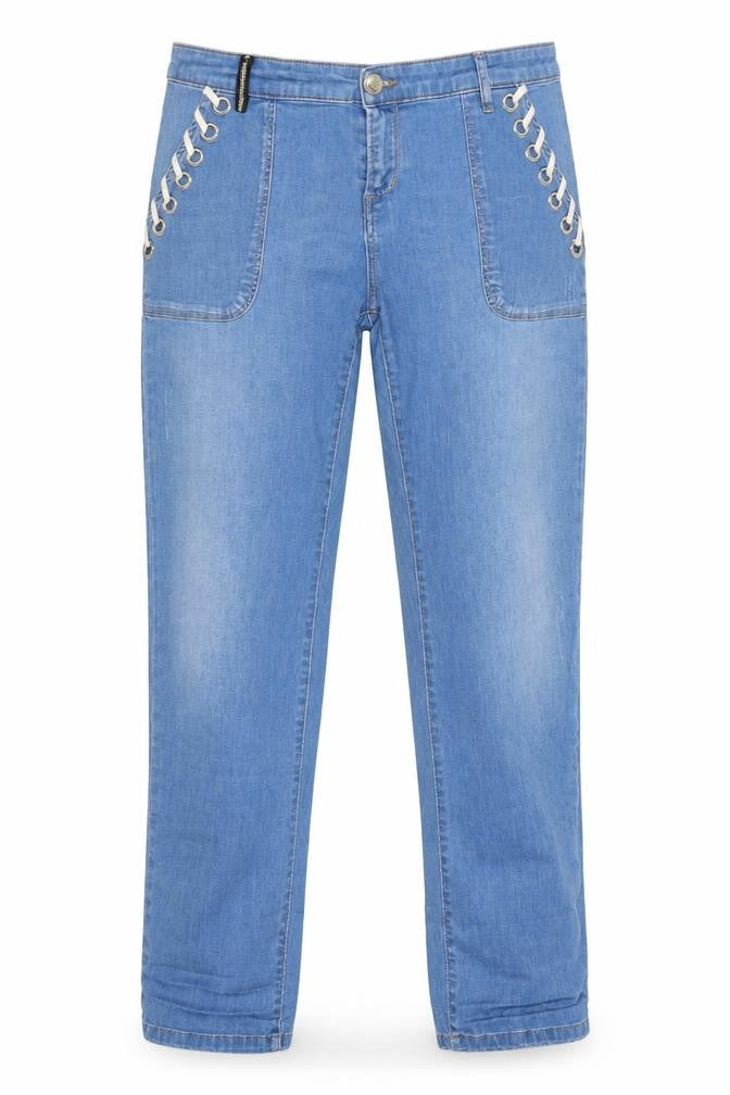 RIVER WOODS Womens Blue  Cotton Straight Jeans Size 34 L31 in Slim Zip