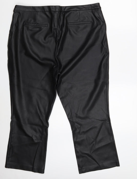 Halogen Womens Black  Polyethylene Trousers  Size 18 L24 in Slim Zip