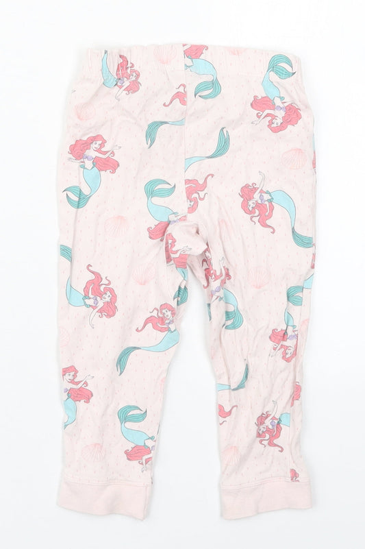 Cotton On Girls Pink  Cotton Sweatpants Trousers Size 2 Years  Regular  - Ariel Pyjama Pants