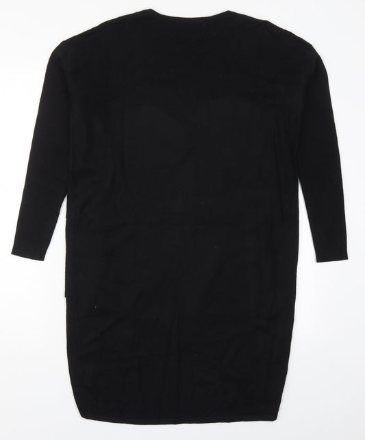 In Town Womens Black Round Neck  Viscose Pullover Jumper Size S