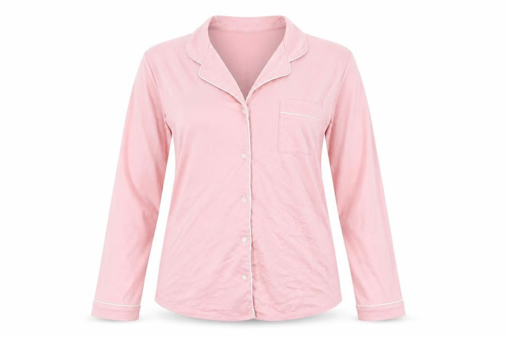Flora Womens Pink Solid Viscose Top Pyjama Top Size S  Button