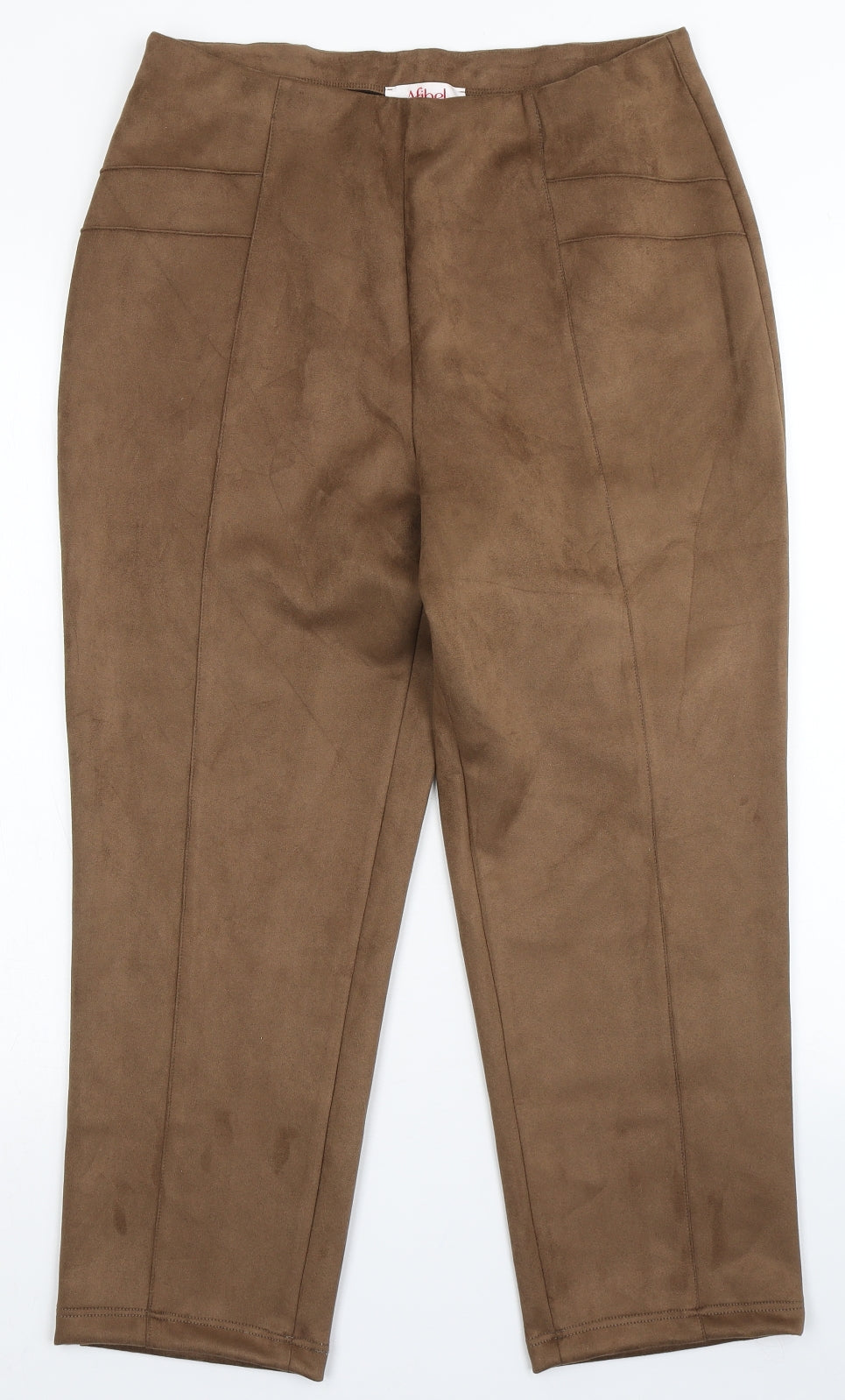 Afibel Womens Brown  Polyester Capri Trousers Size 16 L24 in Regular
