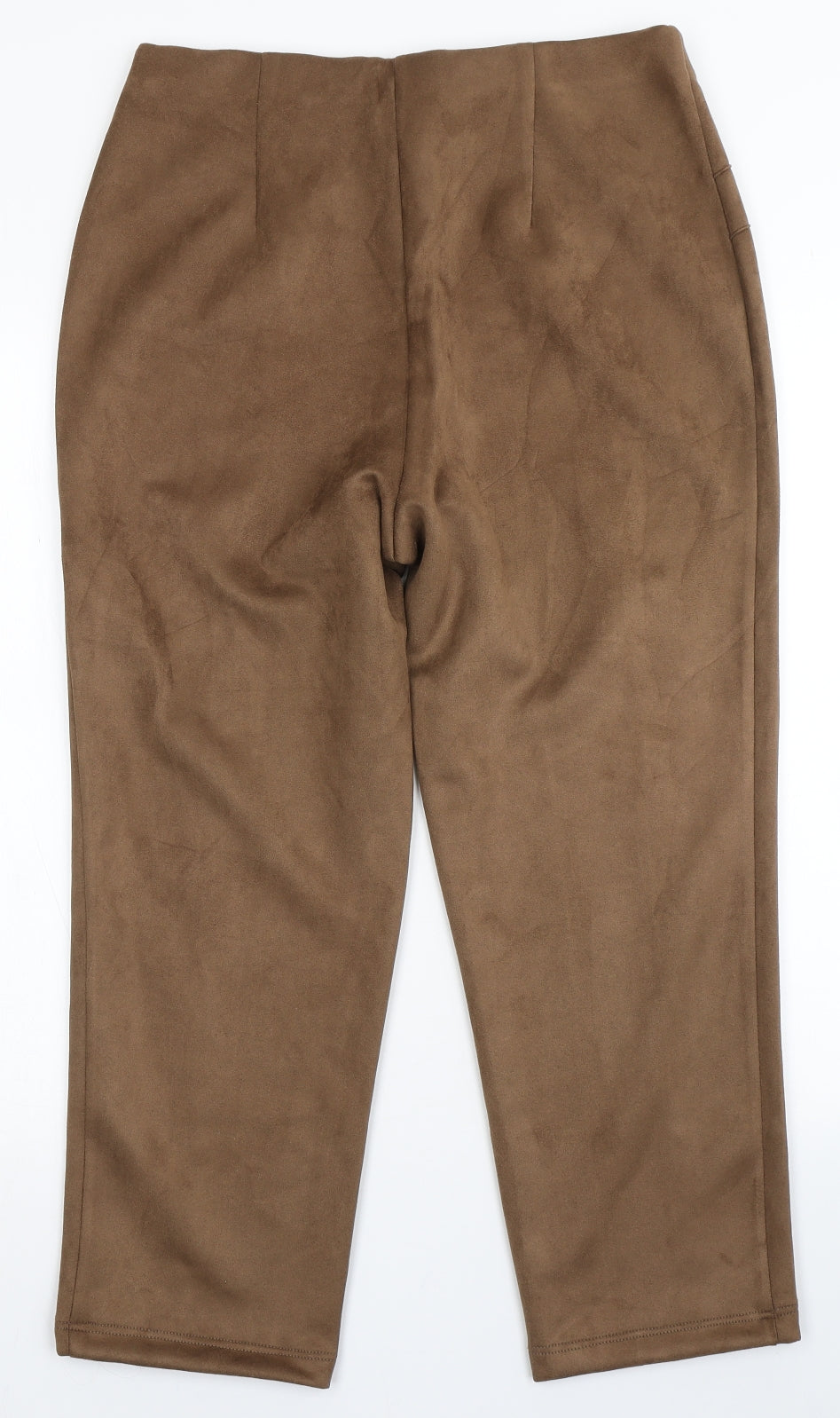 Afibel Womens Brown  Polyester Capri Trousers Size 16 L24 in Regular