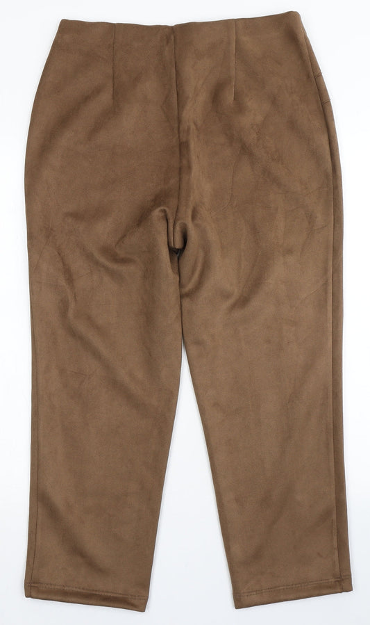 Afibel Womens Brown  Polyester Capri Trousers Size 16 L24 in Regular