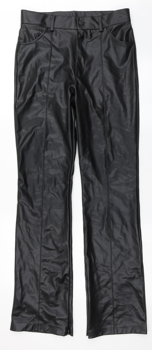 Preworn Womens Black  Polyester Trousers  Size 30 L32.5 in Regular Button - Pu