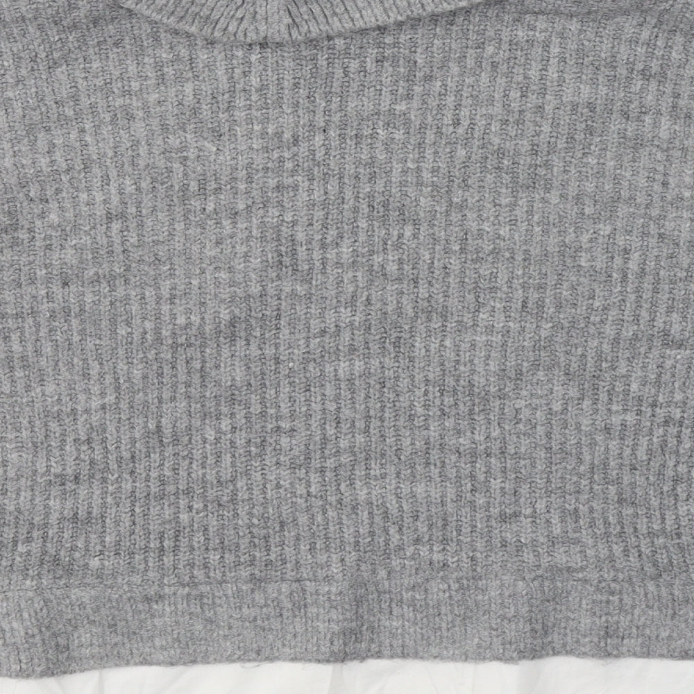 New Look Womens Grey Roll Neck  Nylon Pullover Jumper Size S