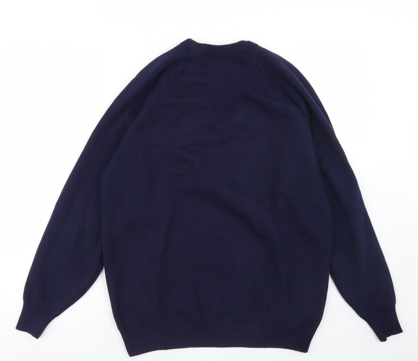 Hunter Mens Blue V-Neck  Acrylic Pullover Jumper Size S