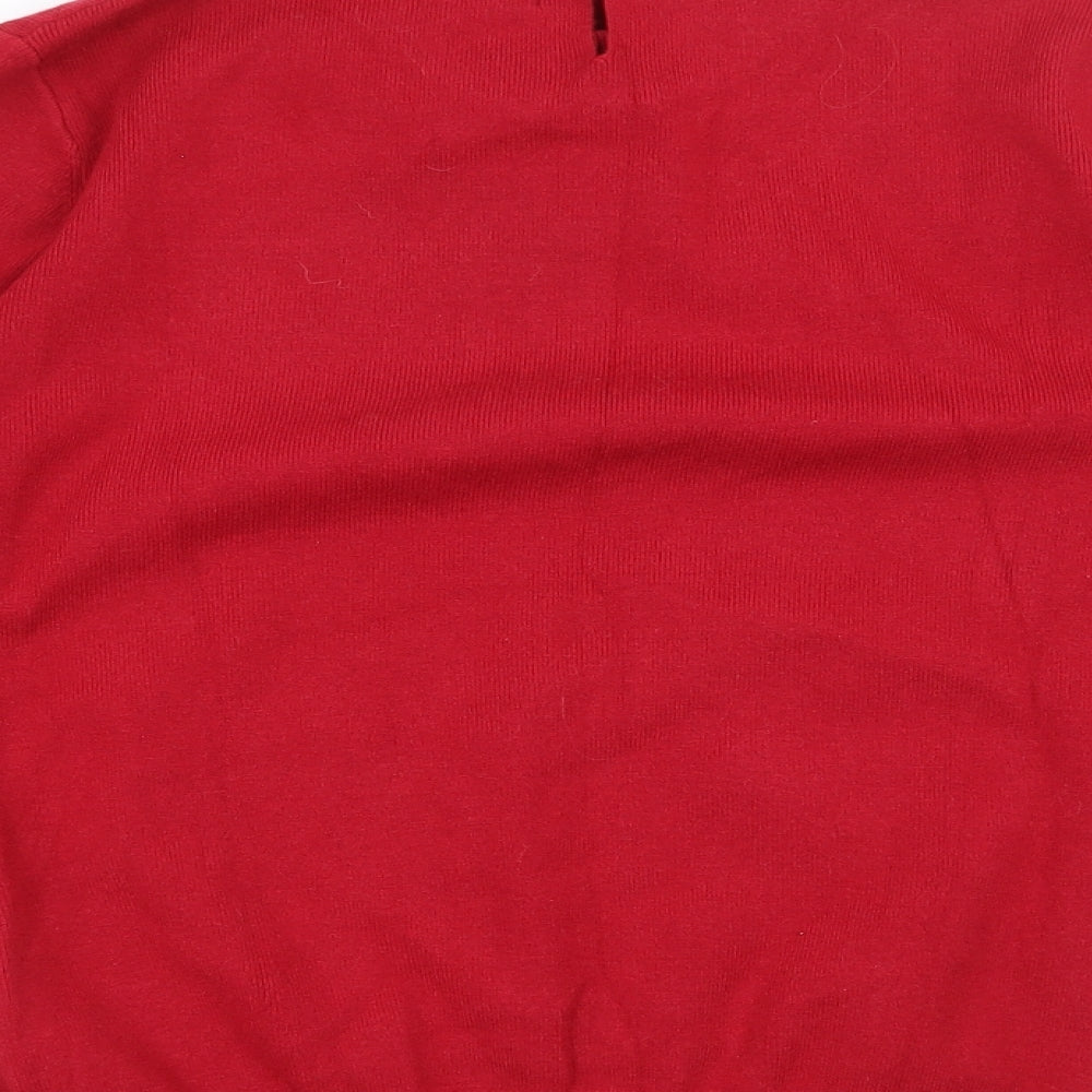 Darling Womens Red High Neck  Rayon Pullover Jumper Size 12