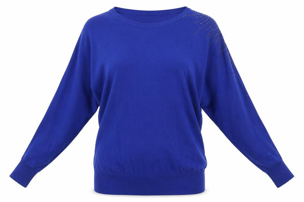 Kilky Womens Blue Round Neck  Viscose Pullover Jumper Size M   - Cold shoulder