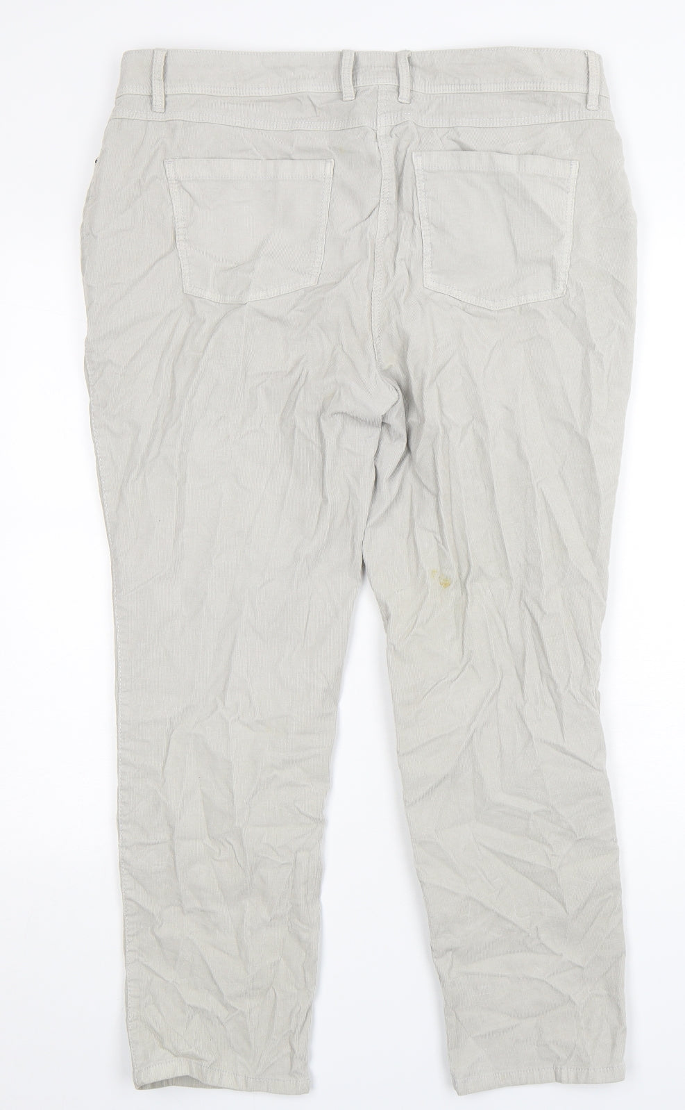 Marks and Spencer Womens Grey  Cotton Straight Jeans Size 16 L28 in Regular Button