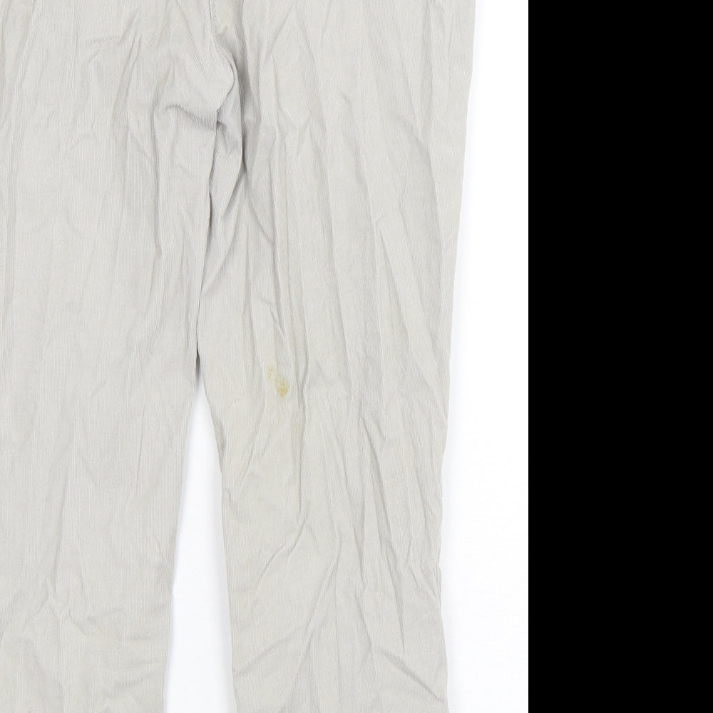 Marks and Spencer Womens Grey  Cotton Straight Jeans Size 16 L28 in Regular Button