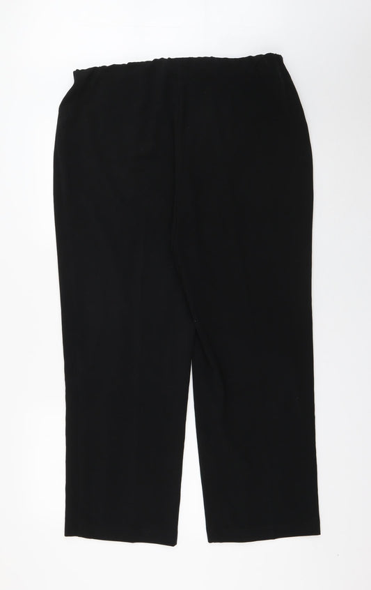 Isle Womens Black  Polyester Trousers  Size 18 L27.5 in Regular
