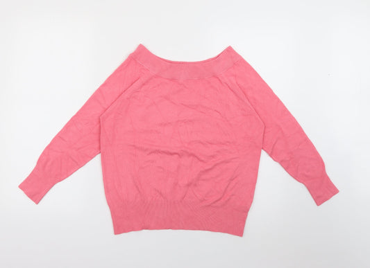 Collection Womens Pink Round Neck  Viscose Pullover Jumper Size 18