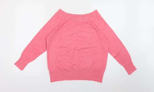 Collection Womens Pink Round Neck  Viscose Pullover Jumper Size 18
