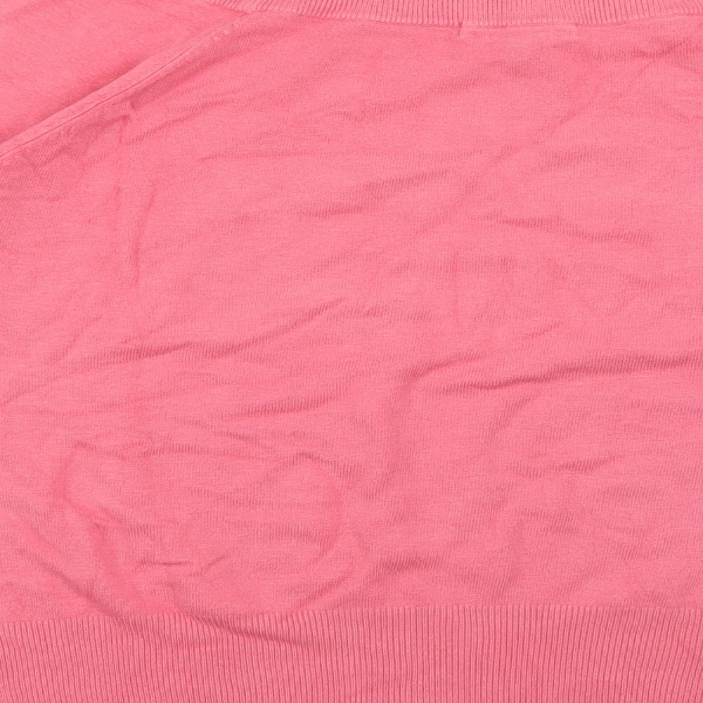 Collection Womens Pink Round Neck  Viscose Pullover Jumper Size 18