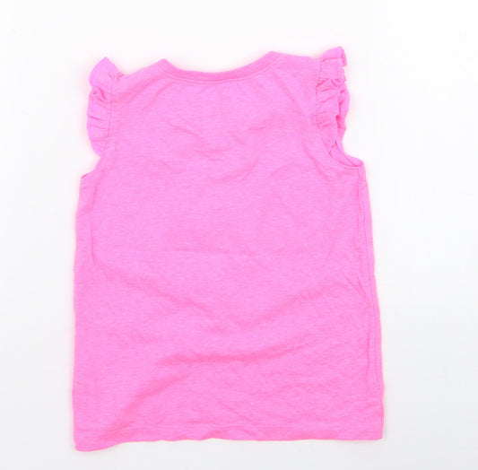 E-vie Girls Pink Polyester Jersey Tank Size 12-18 Months Round Neck Pullover - Girls Can Do Anything