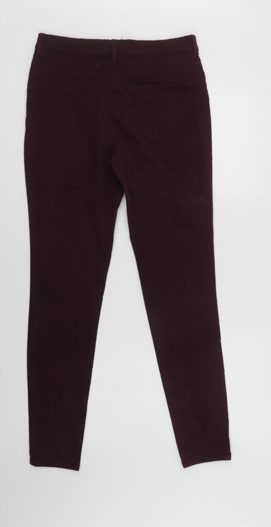 F&F Womens Purple  Cotton Mom Jeans Size 10 L30 in Regular Button