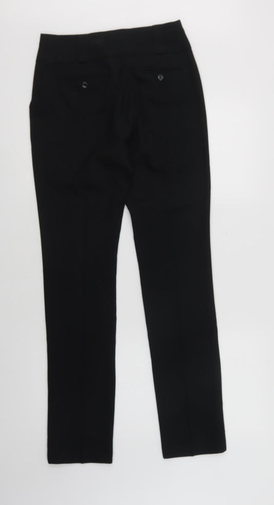 South Womens Black  Polyester Dress Pants Trousers Size 8 L31 in Regular Hook & Loop
