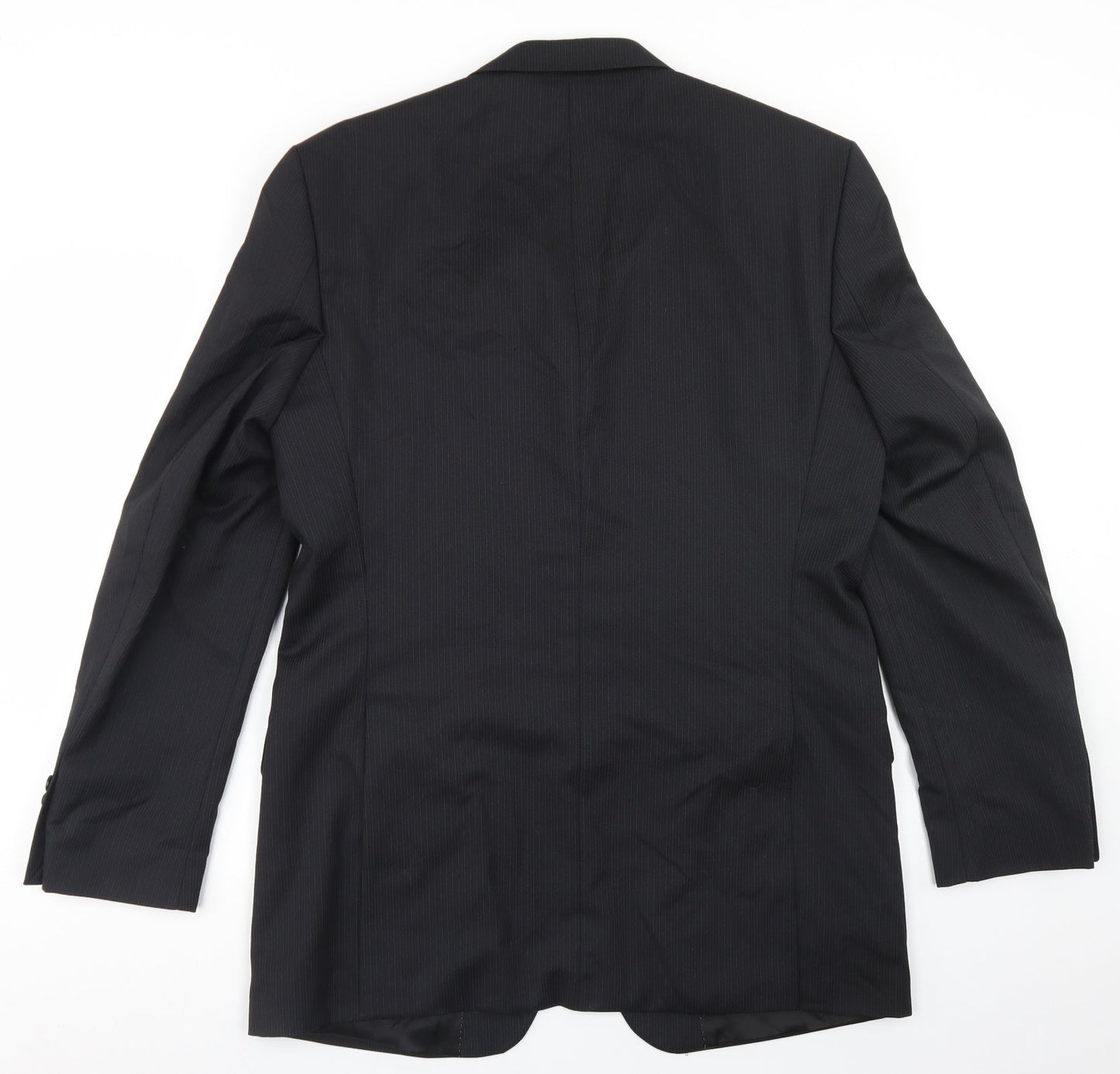 NEXT Mens Black Striped Wool Jacket Blazer Size 40