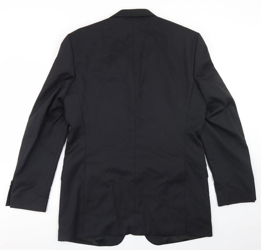 NEXT Mens Black Striped Wool Jacket Blazer Size 40