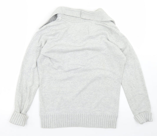 Esprit Womens Grey Collared  Cotton Pullover Jumper Size M