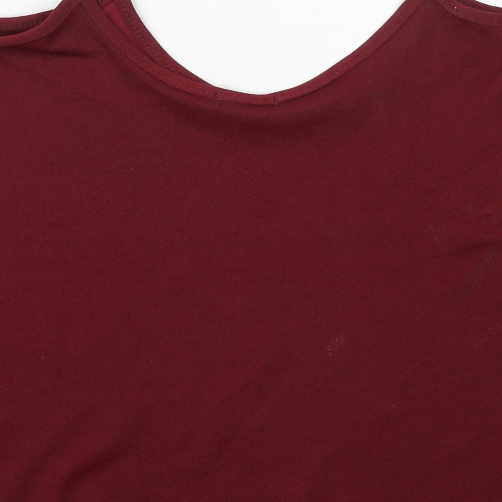 Chemistry Womens Red  Polyester Basic Tank Size M Scoop Neck