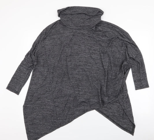 Red London Womens Grey Roll Neck  Viscose Pullover Jumper Size S